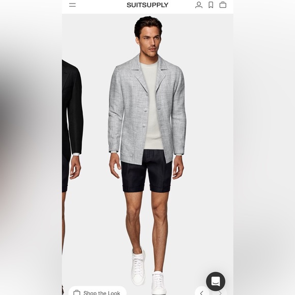 SUIT SUPPLY NAVY BOSA LINEN SHORTS - Picture 5 of 12